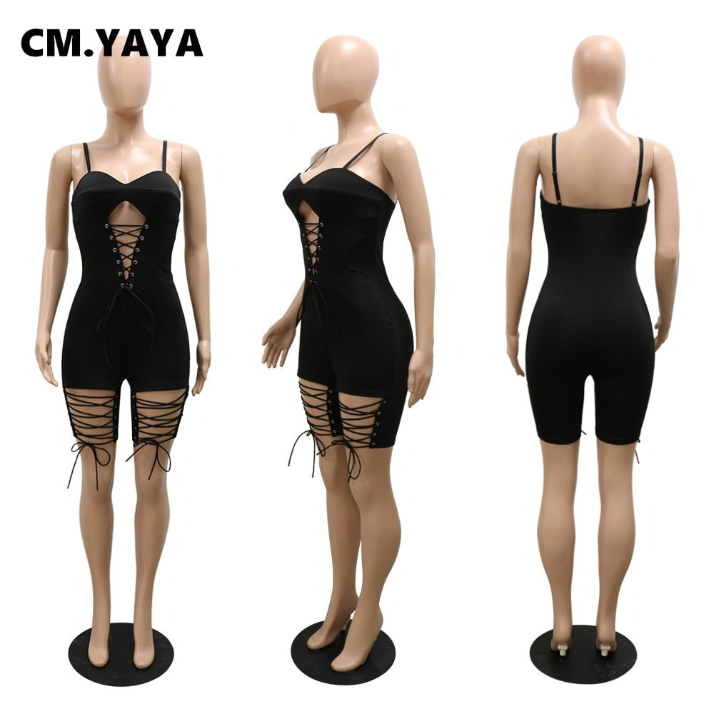 Summer Sexy Lace Up Romper