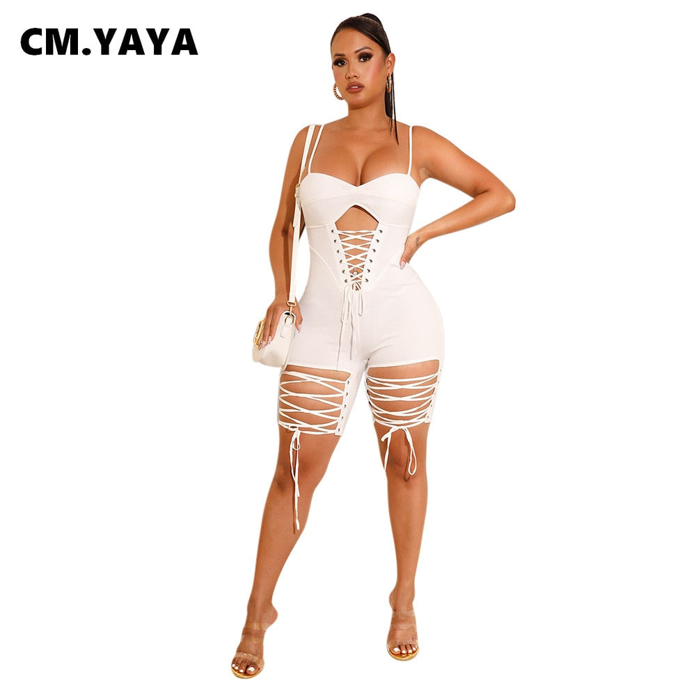 Summer Sexy Lace Up Romper