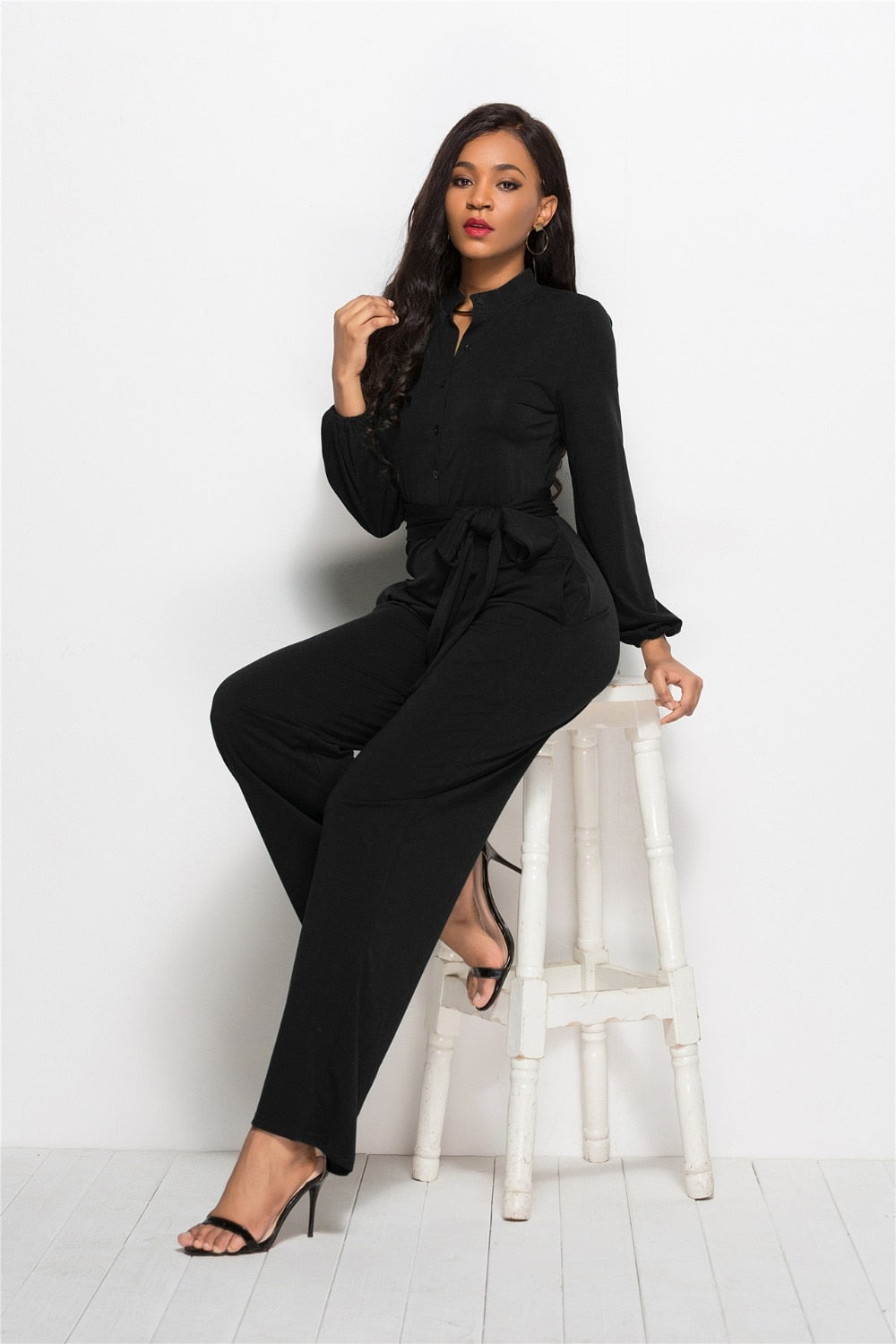 Bandage Long Sleeve Jumpsuit PLUS SIZE UP TO 5XL AVAILABLE