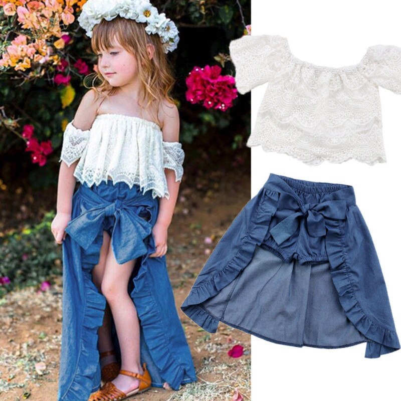 Summer Toddler Baby Kid Girl Summer Spaghetti Strap Polka Dots Tops+Ruffle Dress+Shorts