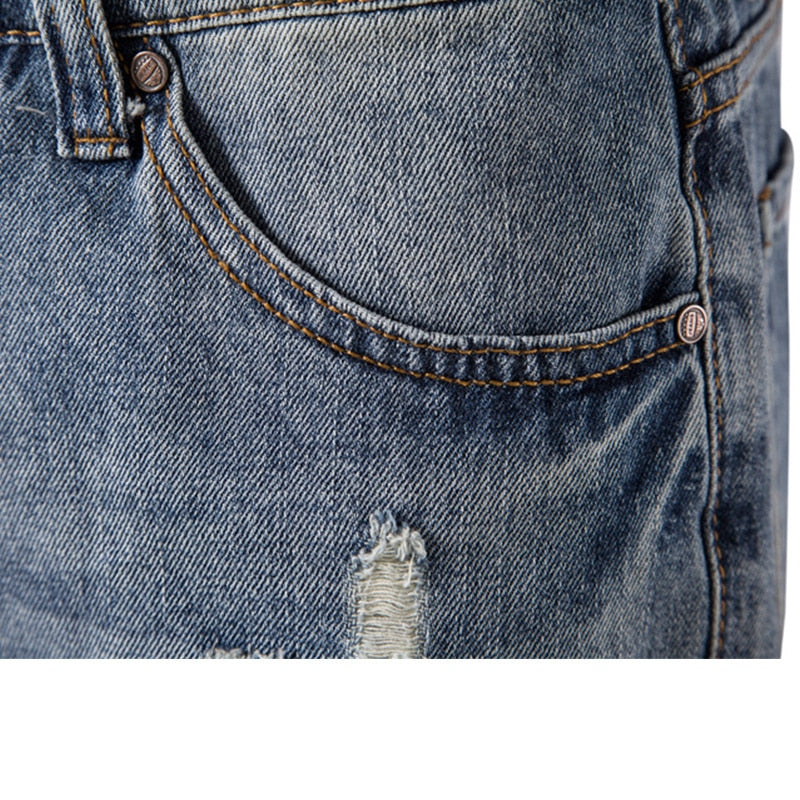 Washed Casual Denim Shorts