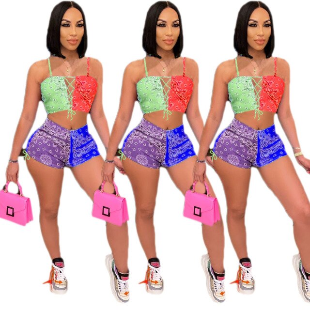 Bandana Print 2 Pieces Sport Sets