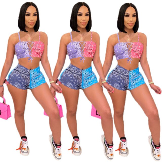 Bandana Print 2 Pieces Sport Sets