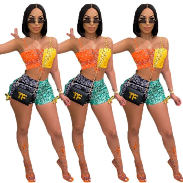 Bandana Print 2 Pieces Sport Sets