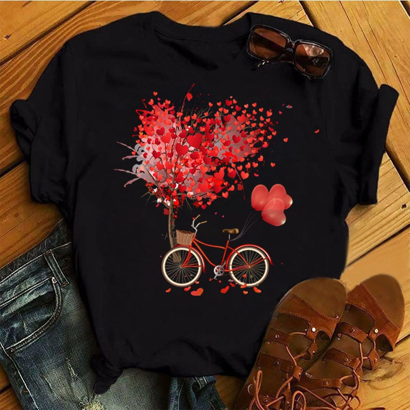 Women Bicycle  Black TSHIRT