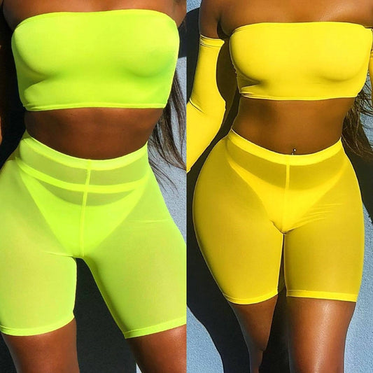 Summer Yellow Mesh Transparent Set