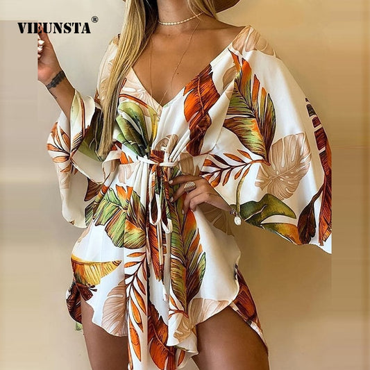 Summer Women Elegant Dresses FLORAL PRINT