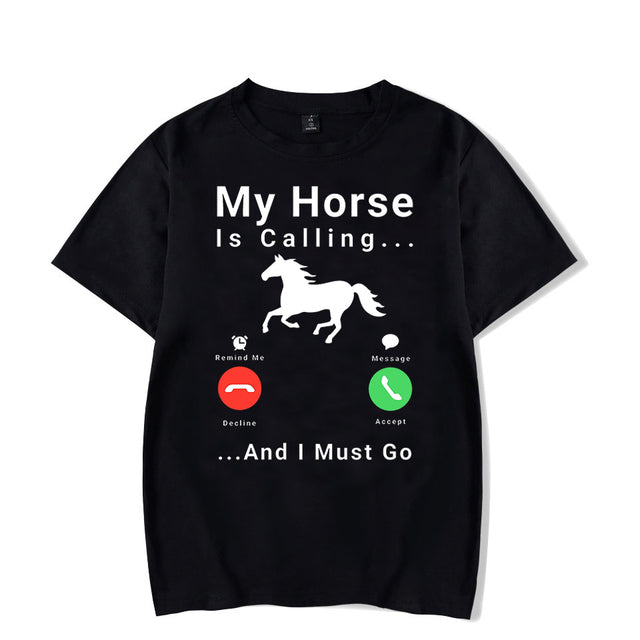 Horsing Shirt for Horse Lovers Anime T Shirt My Horse Is Calling...and I Must Go