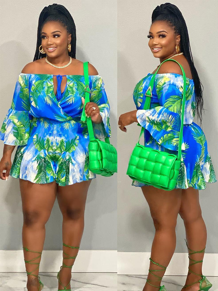Tropical Leaves Summer One Piece Playsuit