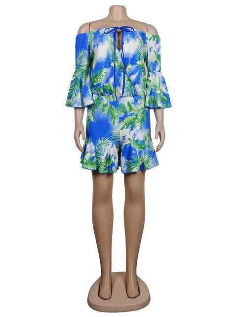 Tropical Leaves Summer One Piece Playsuit